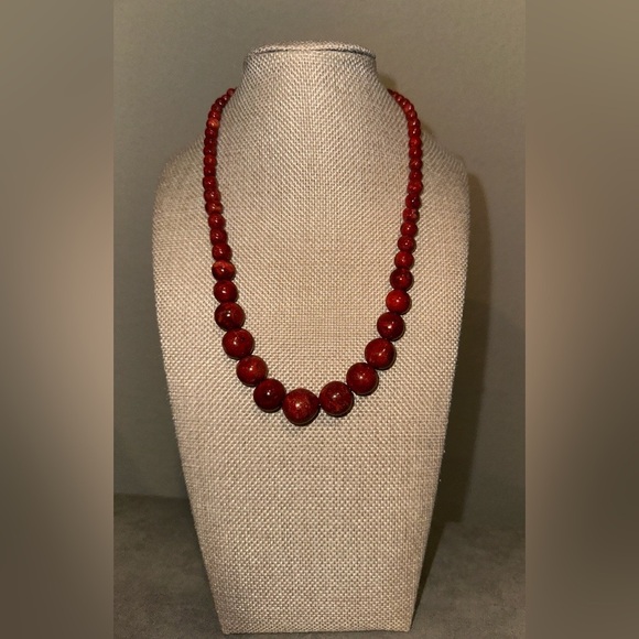 Mine Finds by Jay King Jewelry - Red coral graduated bead necklace by Jay King